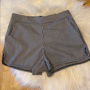 John Galt One Size black&white checker shorts